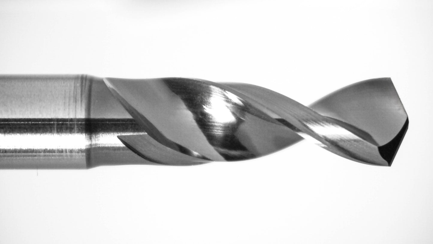 Close-up of Kyocera 2.95mm micro drill tip with 130 degree split point
