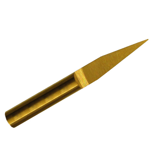 15 degree titanium-coated carbide V-engraver with 1/8 inch shank