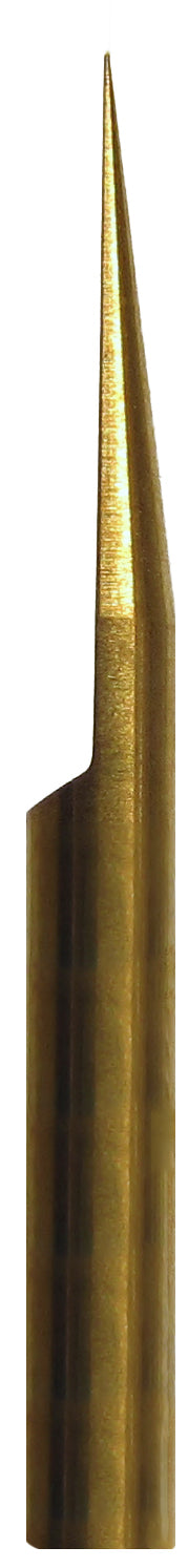 close-up of 15 degree titanium-coated V-engraver tip for fine detail engraving