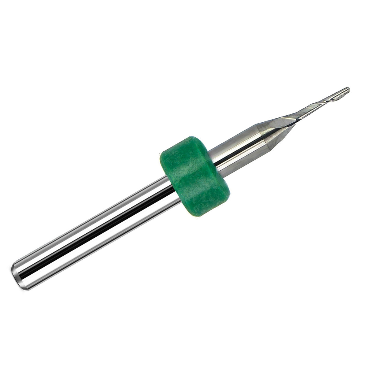 Kyocera 1.00mm single-flute carbide end mill with pierce-point tip and 1/8 inch shank