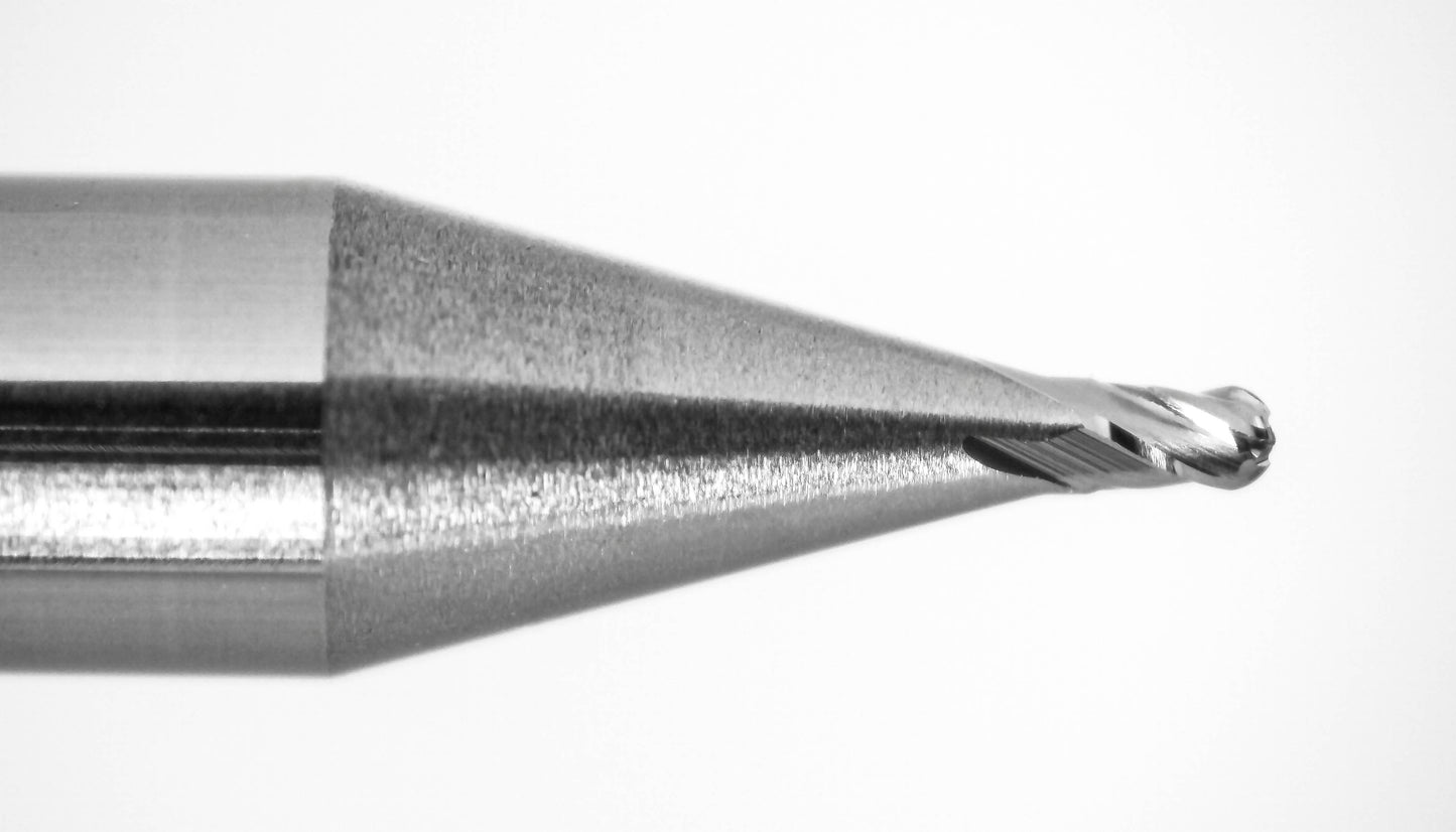 Kyocera .027 ball nose carbide end mill tip close-up