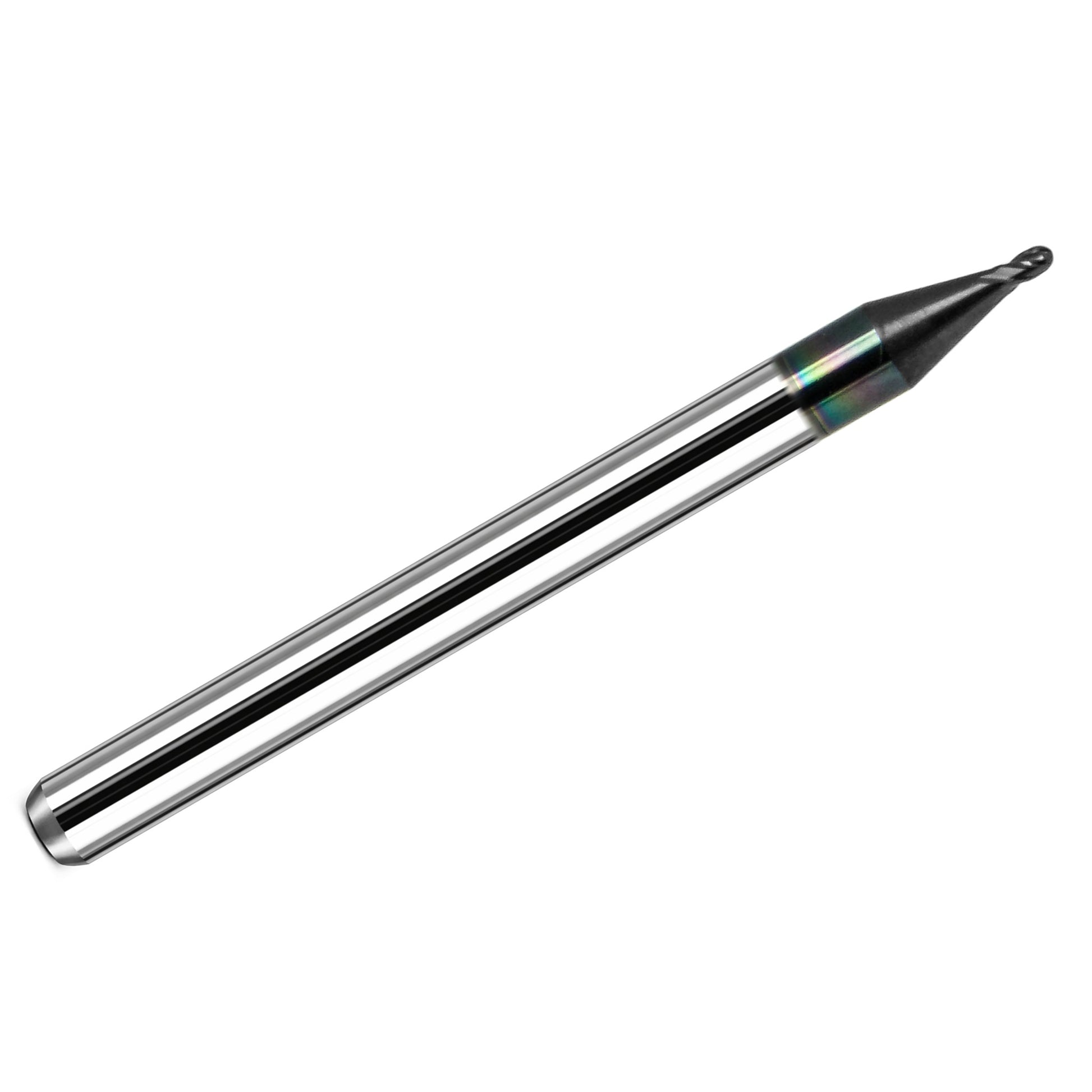 0.037 inch 4 flute AlTiN coated carbide ball nose end mill 1835-0370L055 full tool view
