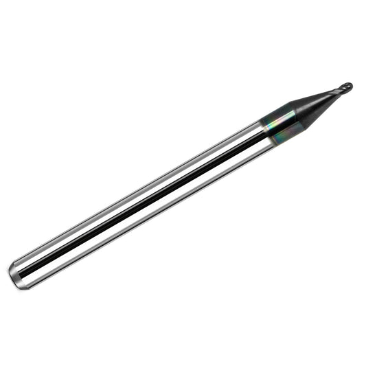 0.037 inch 4 flute AlTiN coated carbide ball nose end mill 1835-0370L055 full tool view