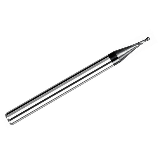 0.0394" (1.00mm) x .098" LOC AlTiN Coated 2-Flute Ball Nose Carbide End Mill, 4mm Shank | MB-150