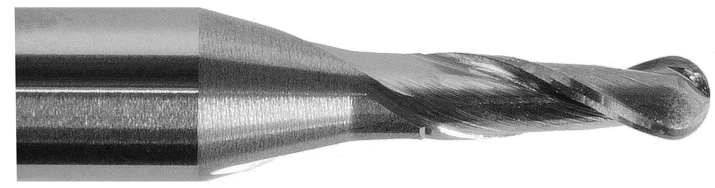 ball nose carbide end mill cutting tip close up