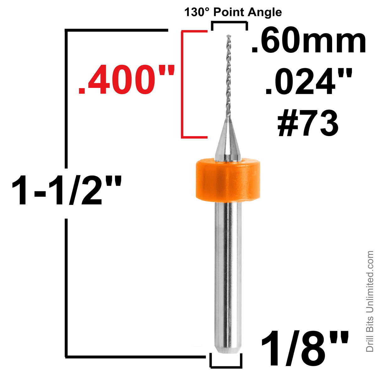 0.60mm (.024") x .400" FL Carbide PCB Drill – 20mm LPKF Ring – 1 or 5 Pack