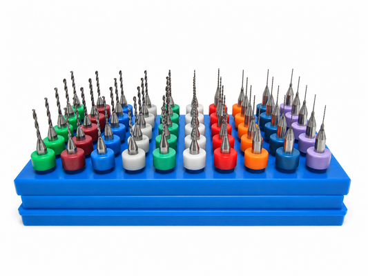 .0120"–.0472" Carbide Micro Drill Set, 50 Pc, 10 Sizes, 5 Each, 1/8" Shank | AAA