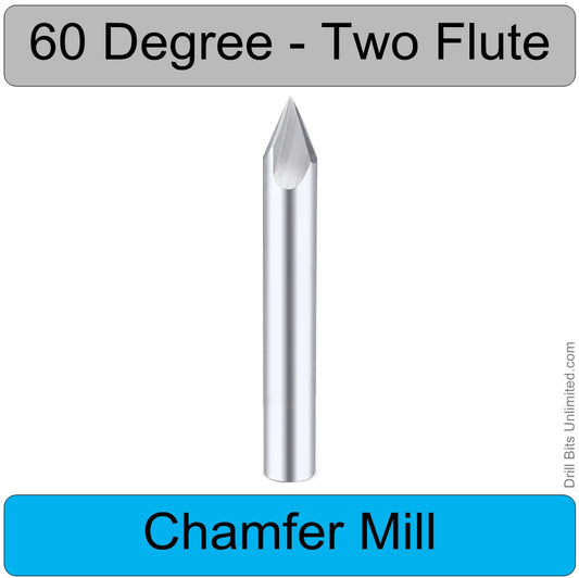 60 Degree Chamfer Mill for deburring  chamfering Slotting Spotting Carbide Two Flute CM105