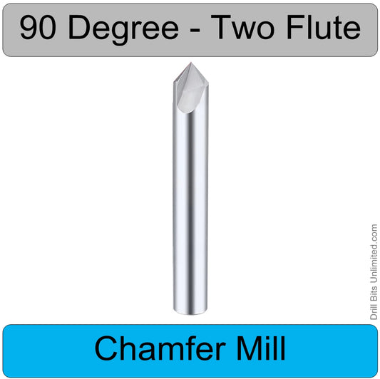 90 Degree Chamfer Mill for deburring  chamfering Slotting Spotting Carbide 2-Flute CM106