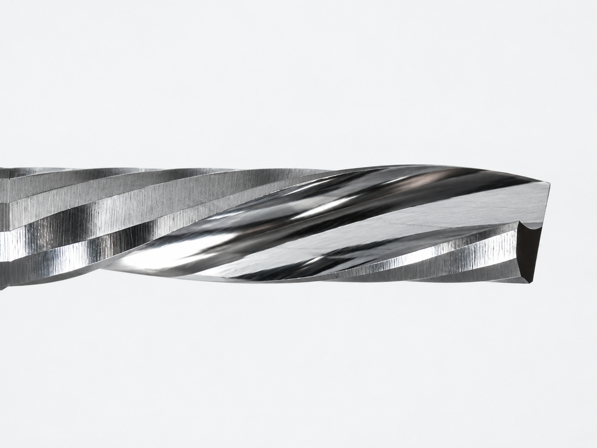 0.0591" (1.5mm) x 8mm LOC Single O-Flute Carbide End Mill, Down Cut, 1/8" Shank | MO-132