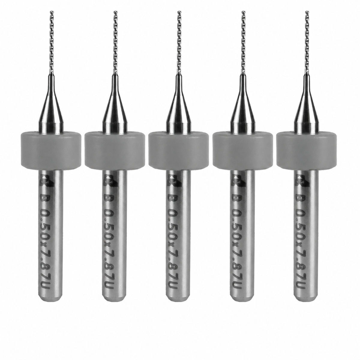 0.50mm (.0197") x .310" FL Carbide PCB Drill – 20mm LPKF Ring – 1 or 5 Pack