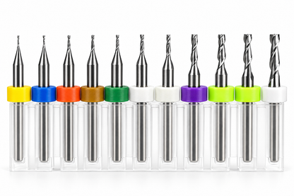 10-Piece Used Carbide End Mill Variety Set – .020"–.0984", 2-Flute Square, 1/8" Shank – MV2