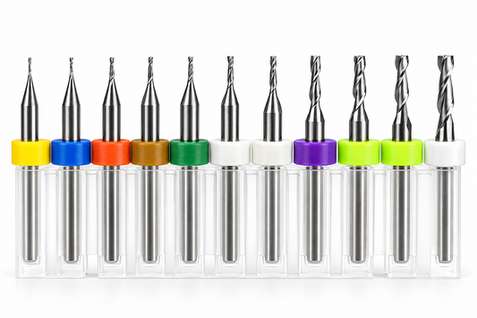 10-Piece Used Carbide End Mill Variety Set – .020"–.0984", 2-Flute Square, 1/8" Shank – MV2