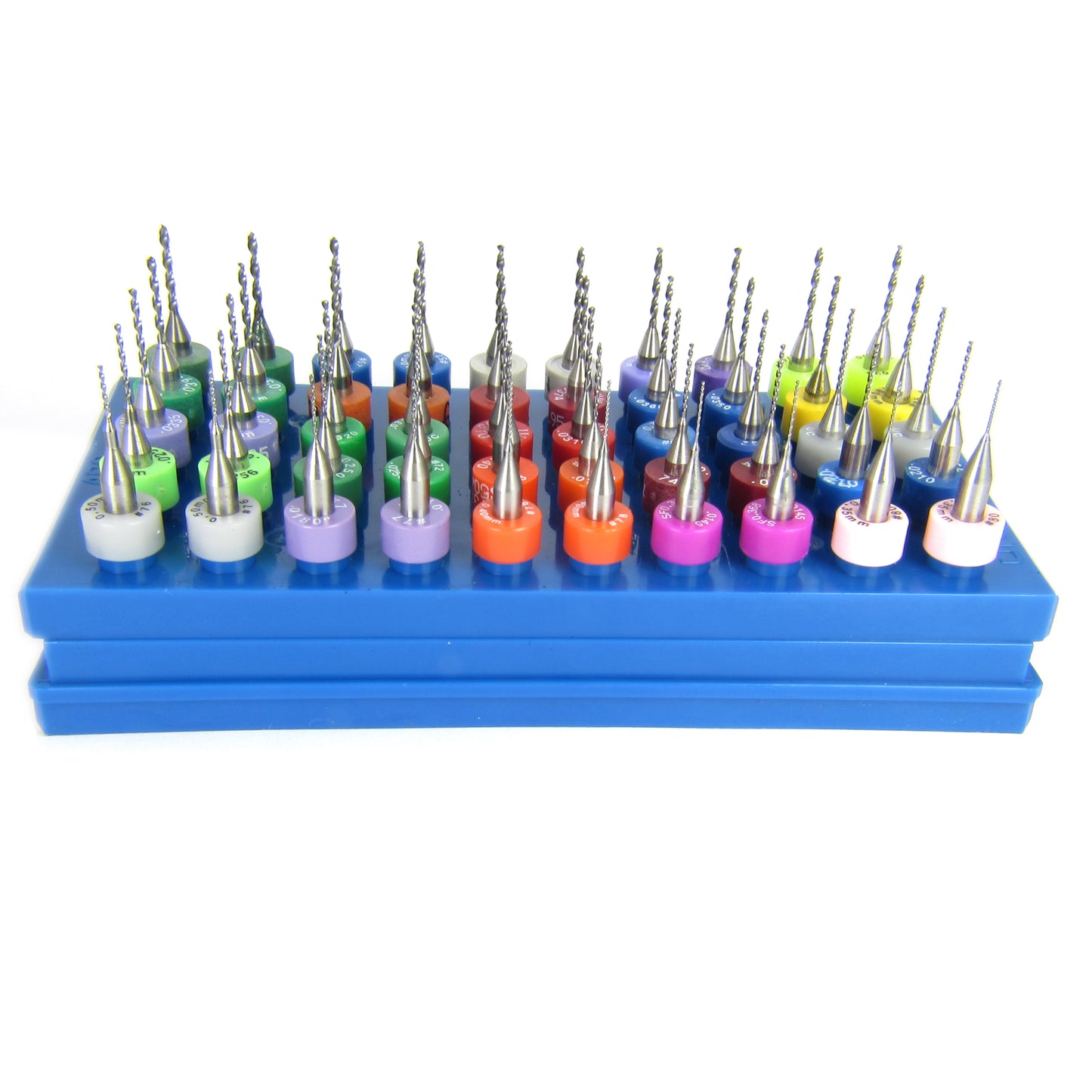 50pc Solid Carbide Micro Drill Bit Set – #80–#56 (.0135–.046") – 1/8" Shank