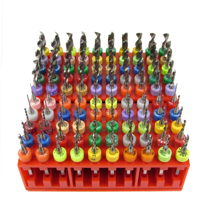 100pc solid carbide micro drill bit set – 50 sizes from #80 to #12 – 1/8 inch shank