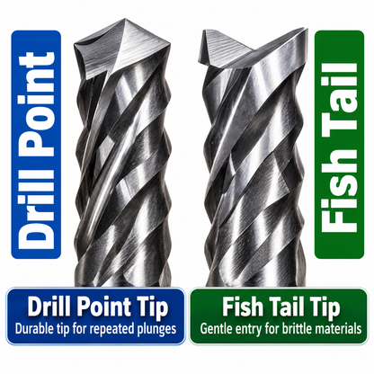 10-Piece Lightly Used Micro Chip Breaker Carbide PCB Router Set – .0315" to .0512" – Fish Tail & Drill Point – URCV20