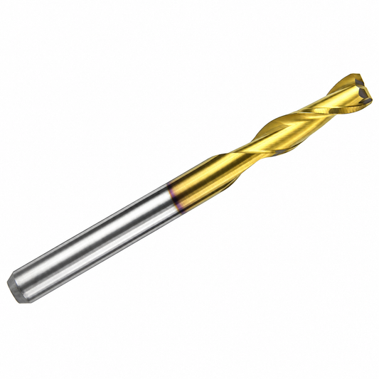 0.1250" (1/8") x .500" LOC TiN Coated 2-Flute Square End Carbide End Mill, 1/8" Shank | M2-160