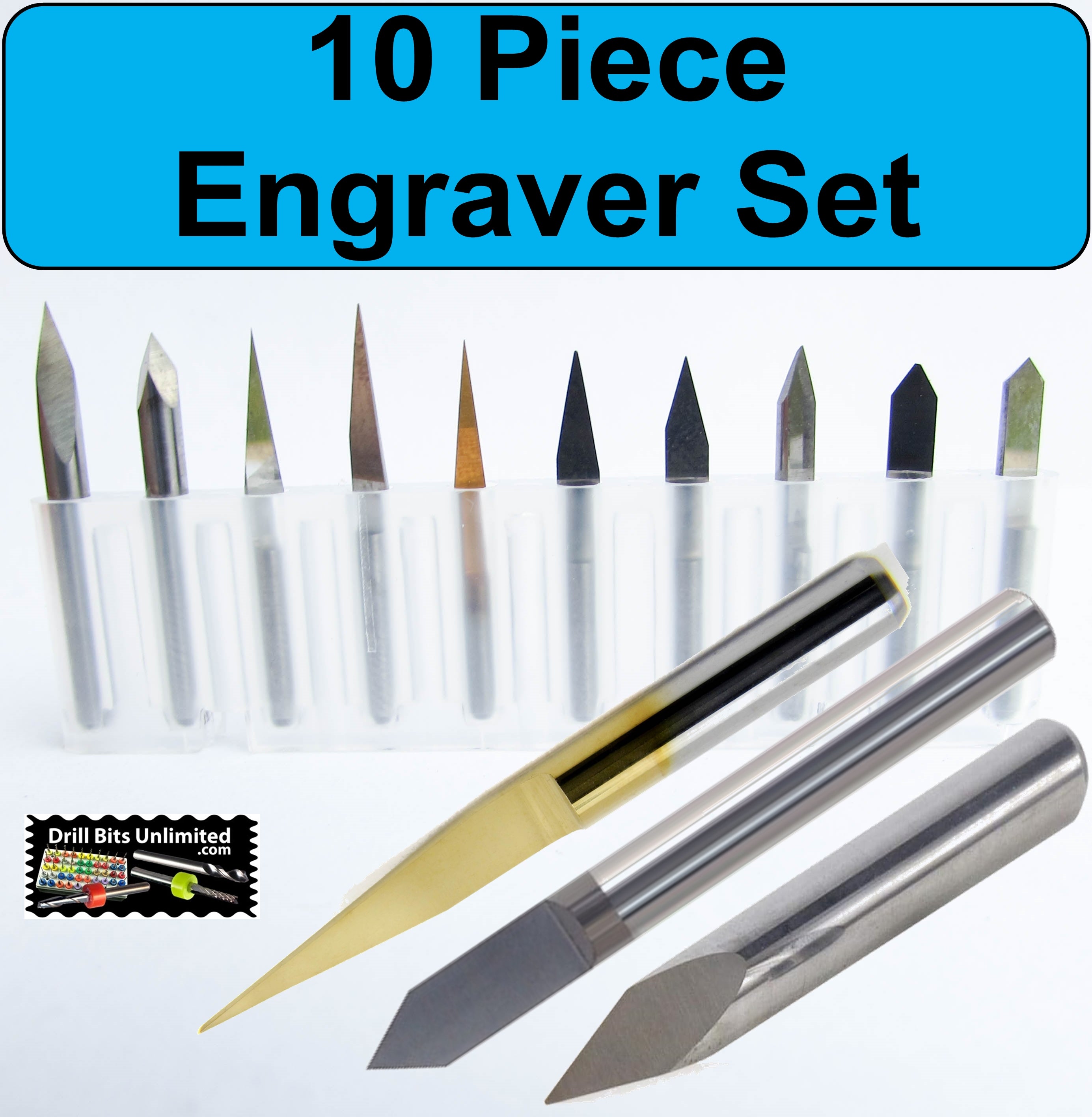 Ten Piece V-Engraver Pyramid Engraver Variety Set ENG-SET1 – Drill Bits ...