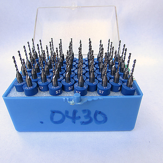 1.10mm .043" #57 Carbide Drill Bits Resharpened Fifty Pieces
