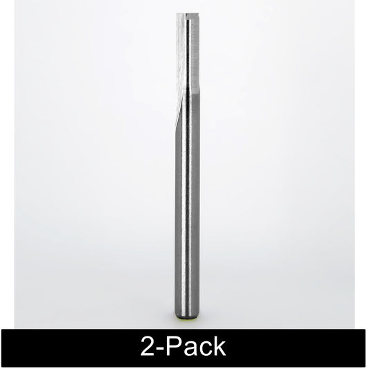 0.116 carbide straight flute end mill 2 pack