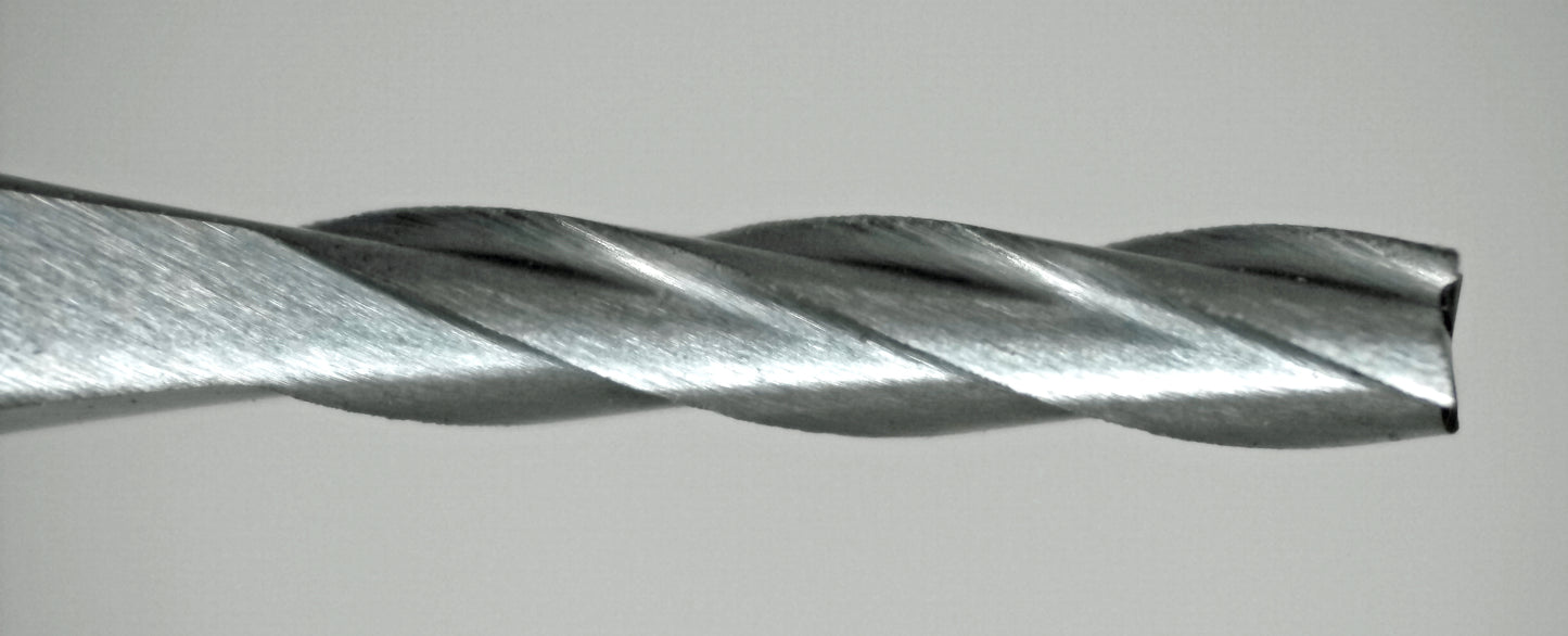 close up 4 flute square end carbide end mill cutting edges
