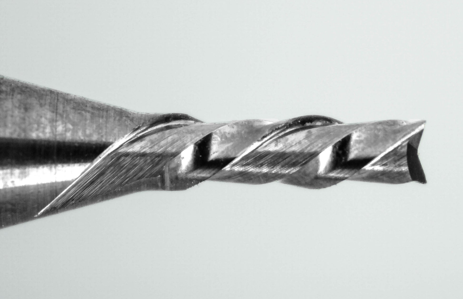 downcut spiral flute detail 1.5mm carbide end mill fish tail tip