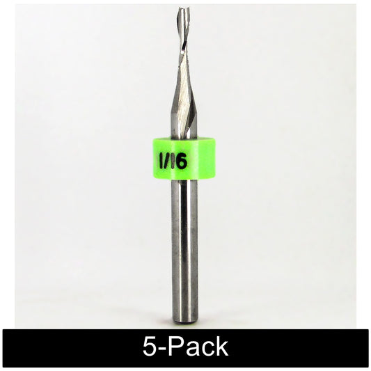 1/16 inch 2 flute carbide end mill fish tail tip 1/8 shank