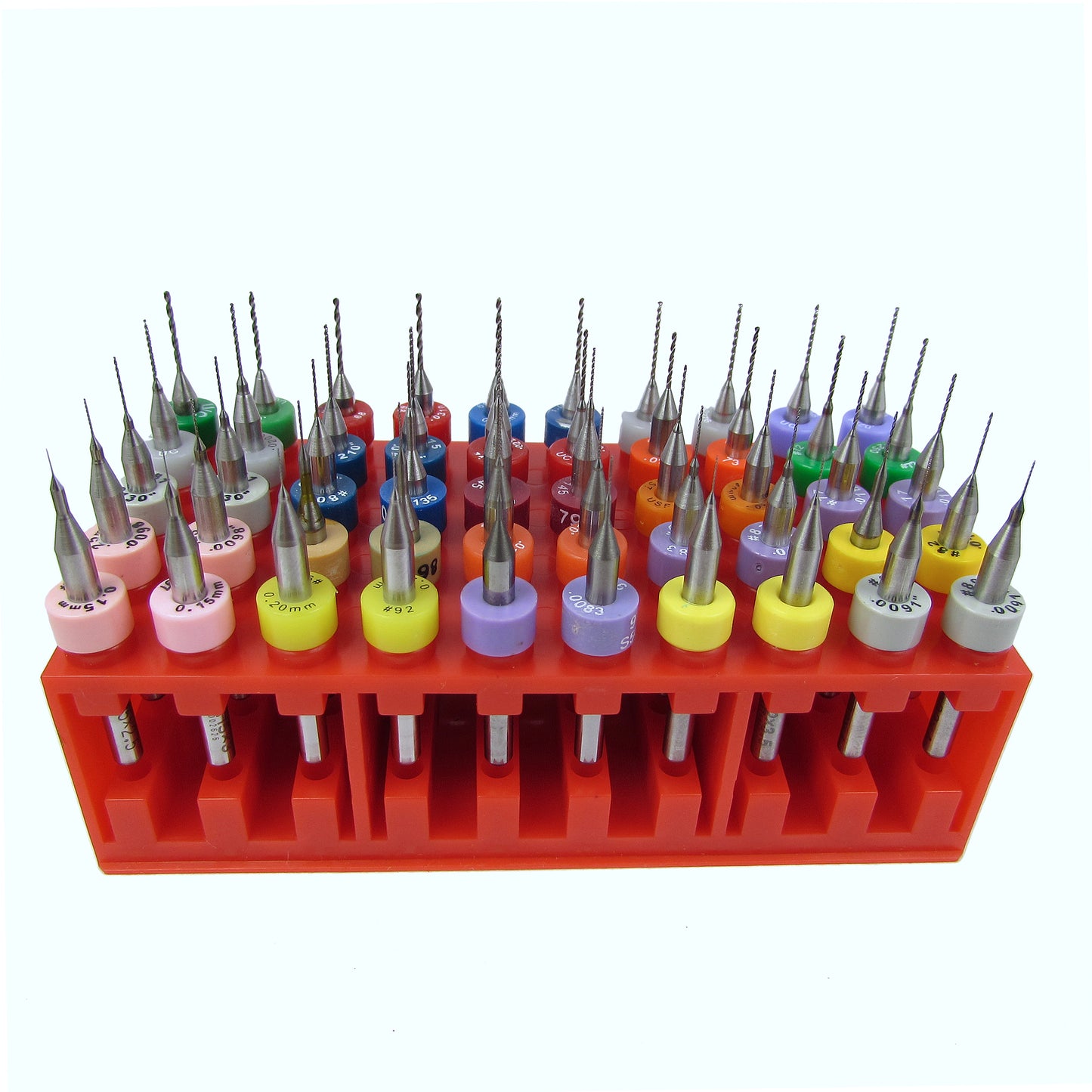 50pc Solid Carbide Micro Drill Bit Set – 25 Sizes (.0059–.032") – 1/8" Shank