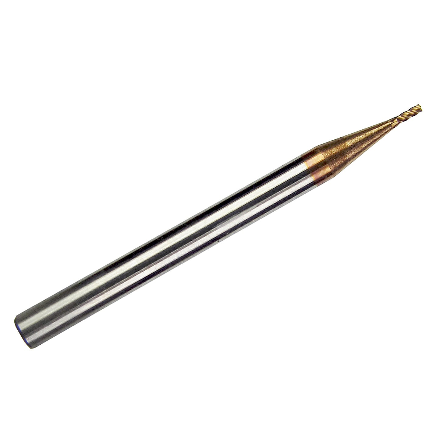 1.00mm 4-flute AlTiN-coated carbide square end mill with 4mm shank and 55-degree helix