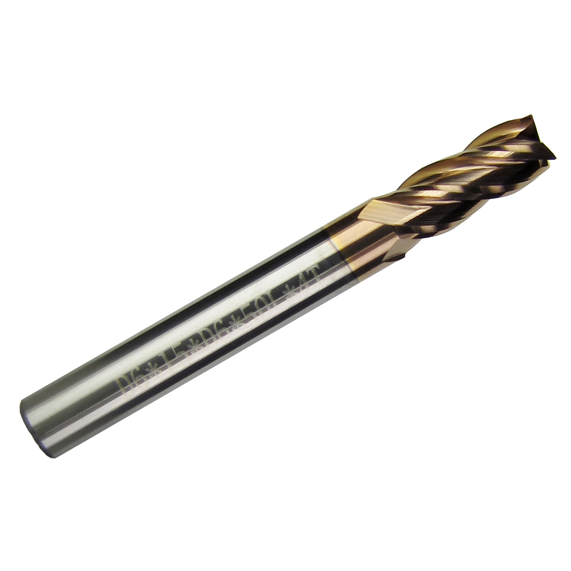 6.00mm 4-flute AlTiN-coated carbide square end mill with 6mm shank and 55-degree helix
