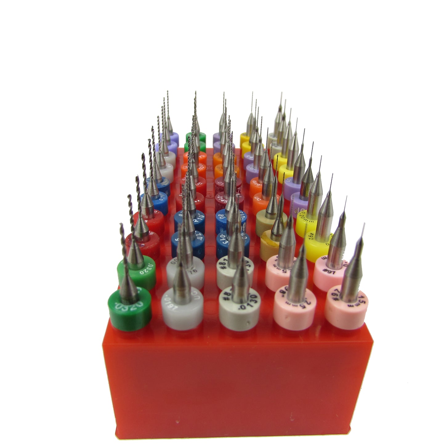 50pc Solid Carbide Micro Drill Bit Set – 25 Sizes (.0059–.032") – 1/8" Shank
