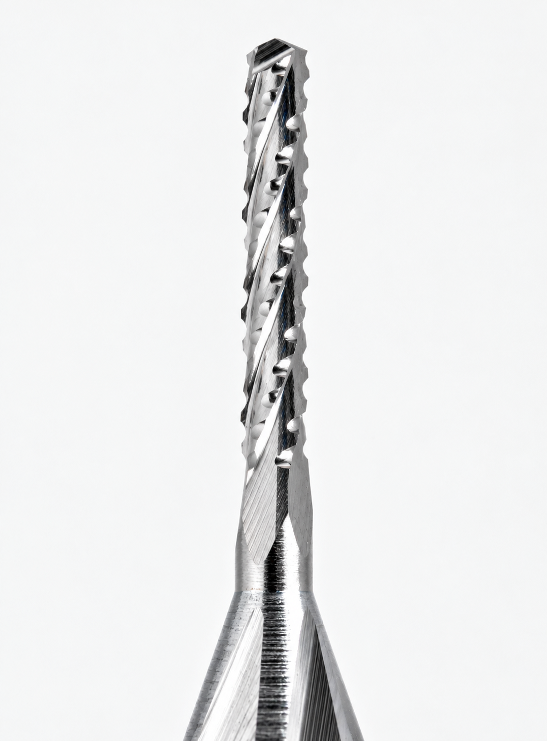 0.0197" (0.50mm) Kyocera Chip Breaker PCB Router, 3mm LOC, Drill Point, Up-Cut, 1/8" Shank | R148