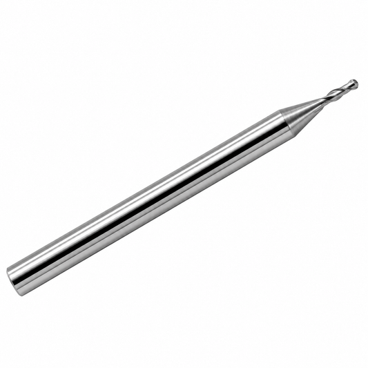 0.0394" (1.00mm) x .118" (3mm) LOC 2-Flute Ball Nose Carbide End Mill, 1/8" Shank | MB-160