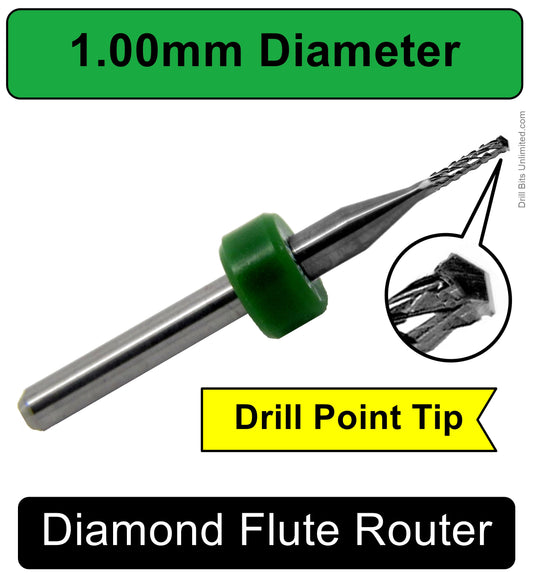 1mm 1.00mm 1.0mm .039 diamond Carbide router bit with 1/8 inch shank and Drill Point Tip – precision micro engraving CNC tool for PCB milling, carbon fiber, fiberglass, composite,   industrial-grade tungsten carbide bit for Dremel, CNC routers, and rotary tools – ultra-fine flutes for clean, detailed carving and routing