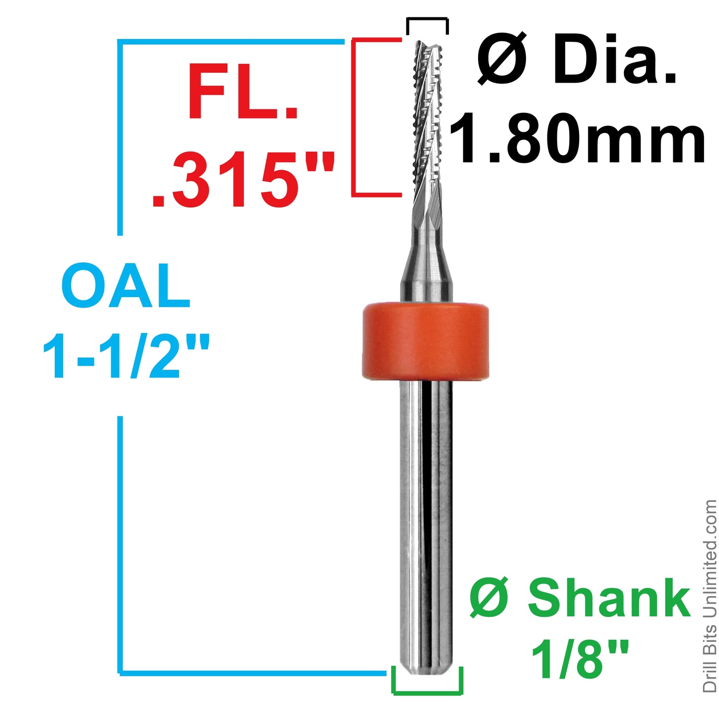0.0709" (1.80mm) Chip Breaker Carbide Router - Fish Tail Tip R161