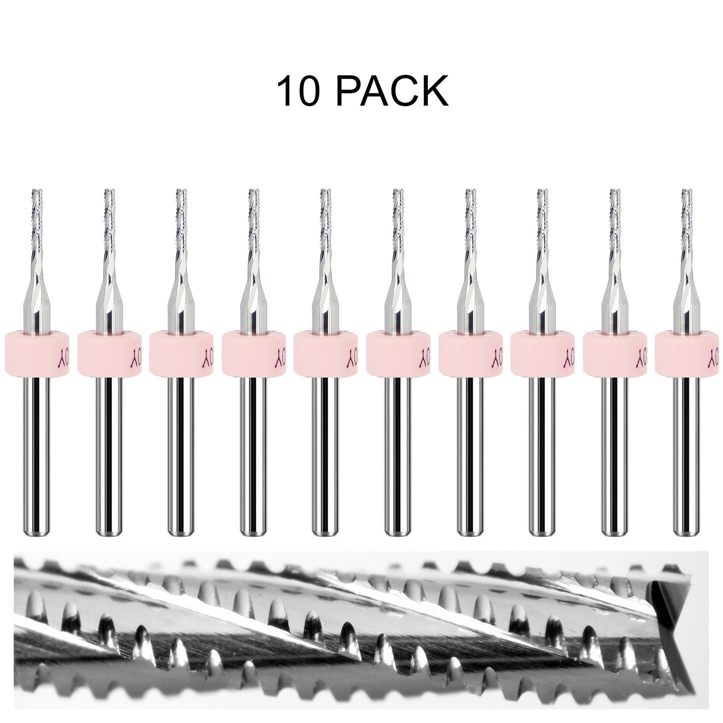 10 pack of lightly used Kyocera 0.055 inch 1.40mm chip breaker carbide routers with fish tail tips