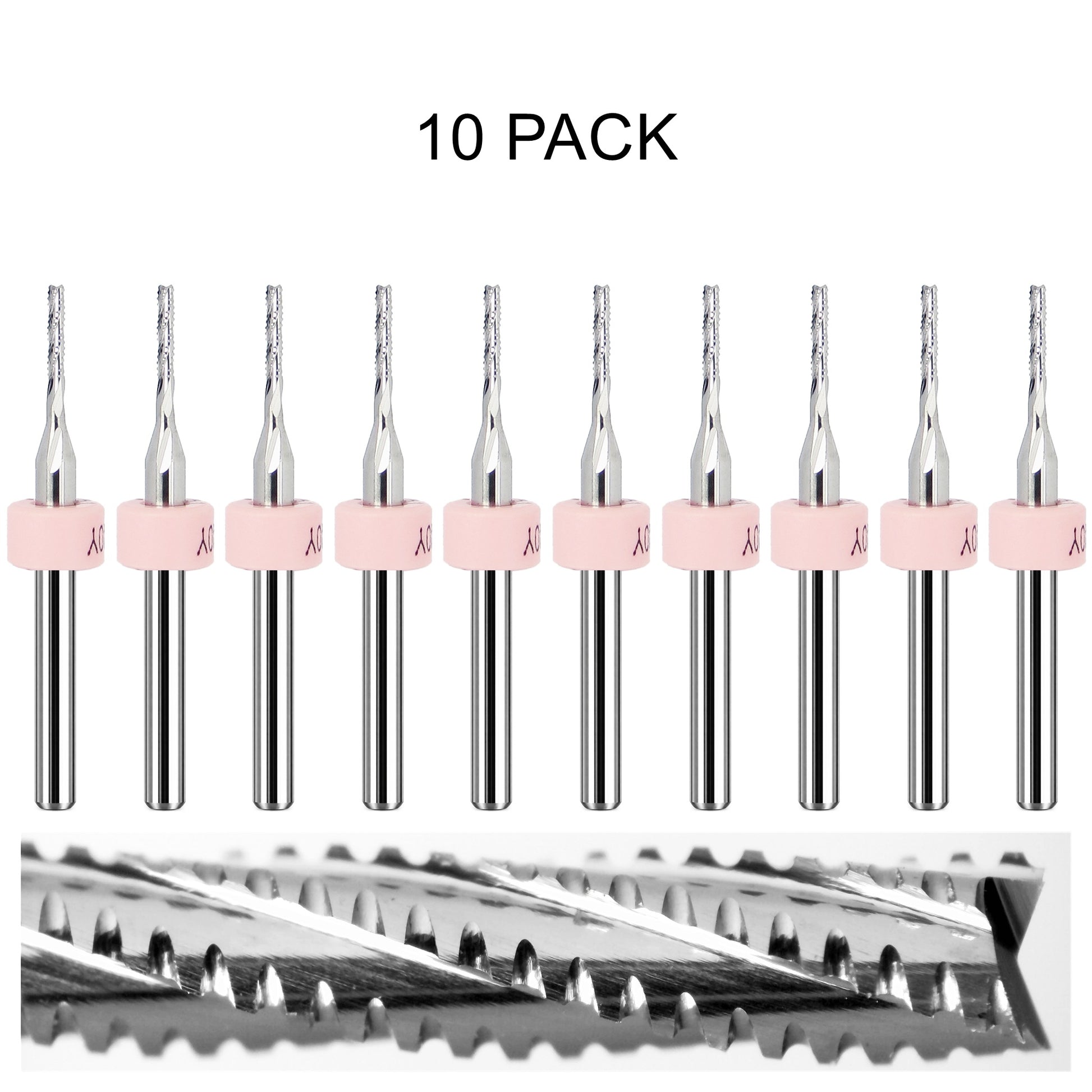 10 pack of lightly used Kyocera 0.055 inch 1.40mm chip breaker carbide routers with fish tail tips