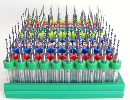 .0180"–.0472" 100 Pc Carbide Drill Bit Set | 10 Sizes, 1/8" Shank | A3