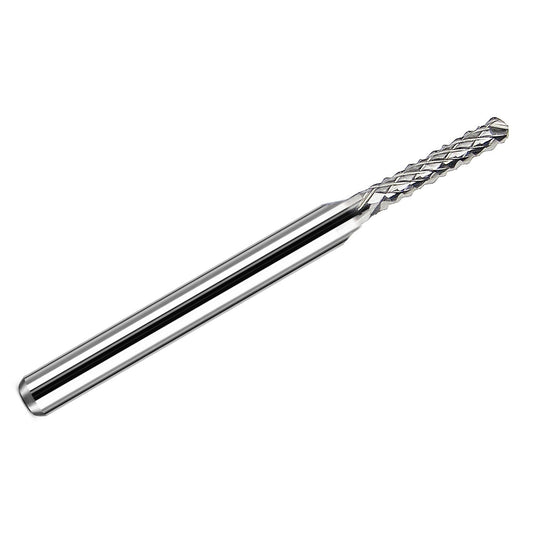 2.00mm diamond flute carbide router with drill point tip and 1/8 inch shank