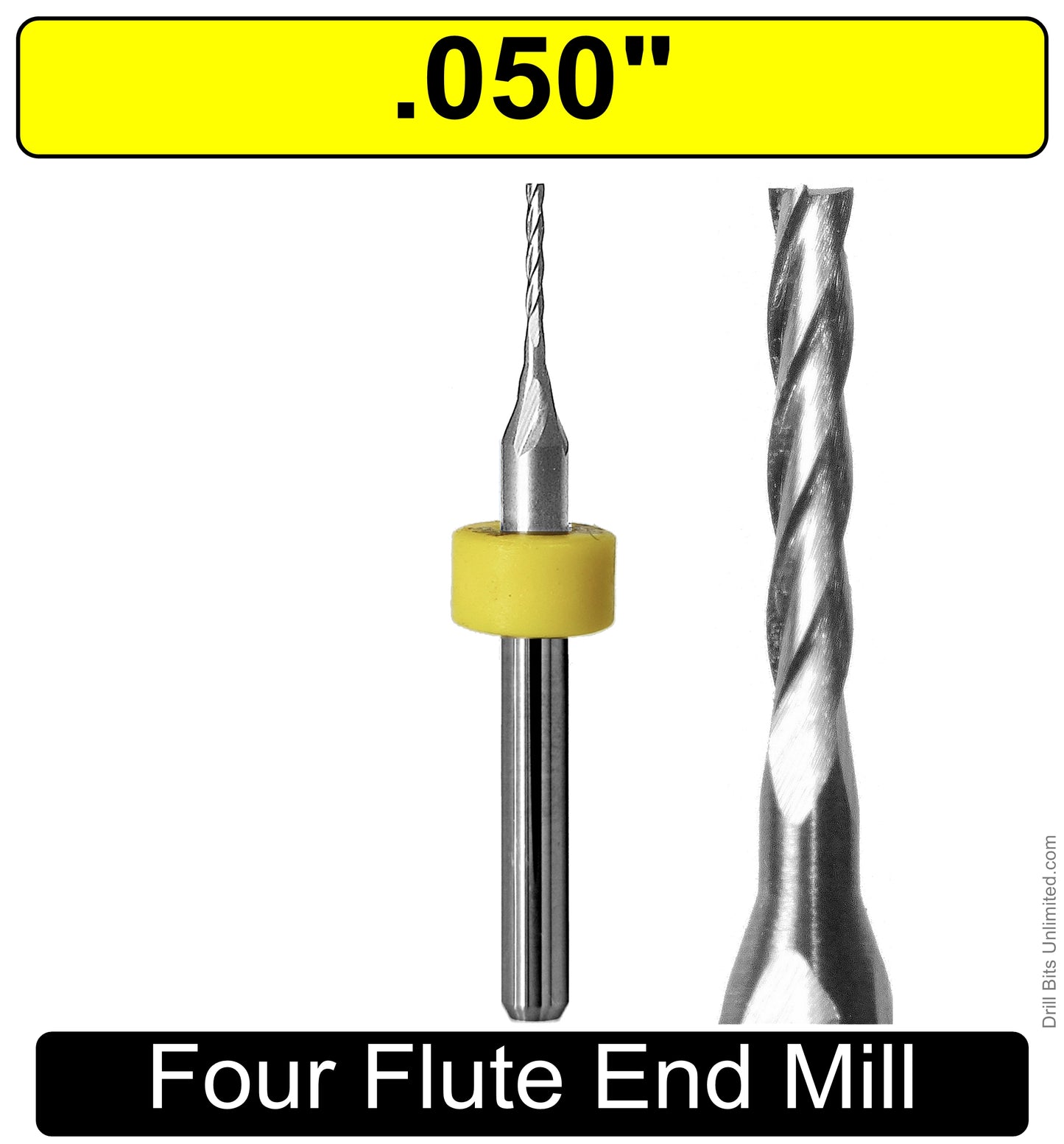 .050" Diameter x .330" LOC Four Flute End Mill, Square End, Carbide AP-49