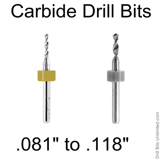 Carbide Drill Bits - Diameters .081" to  .118" CD3