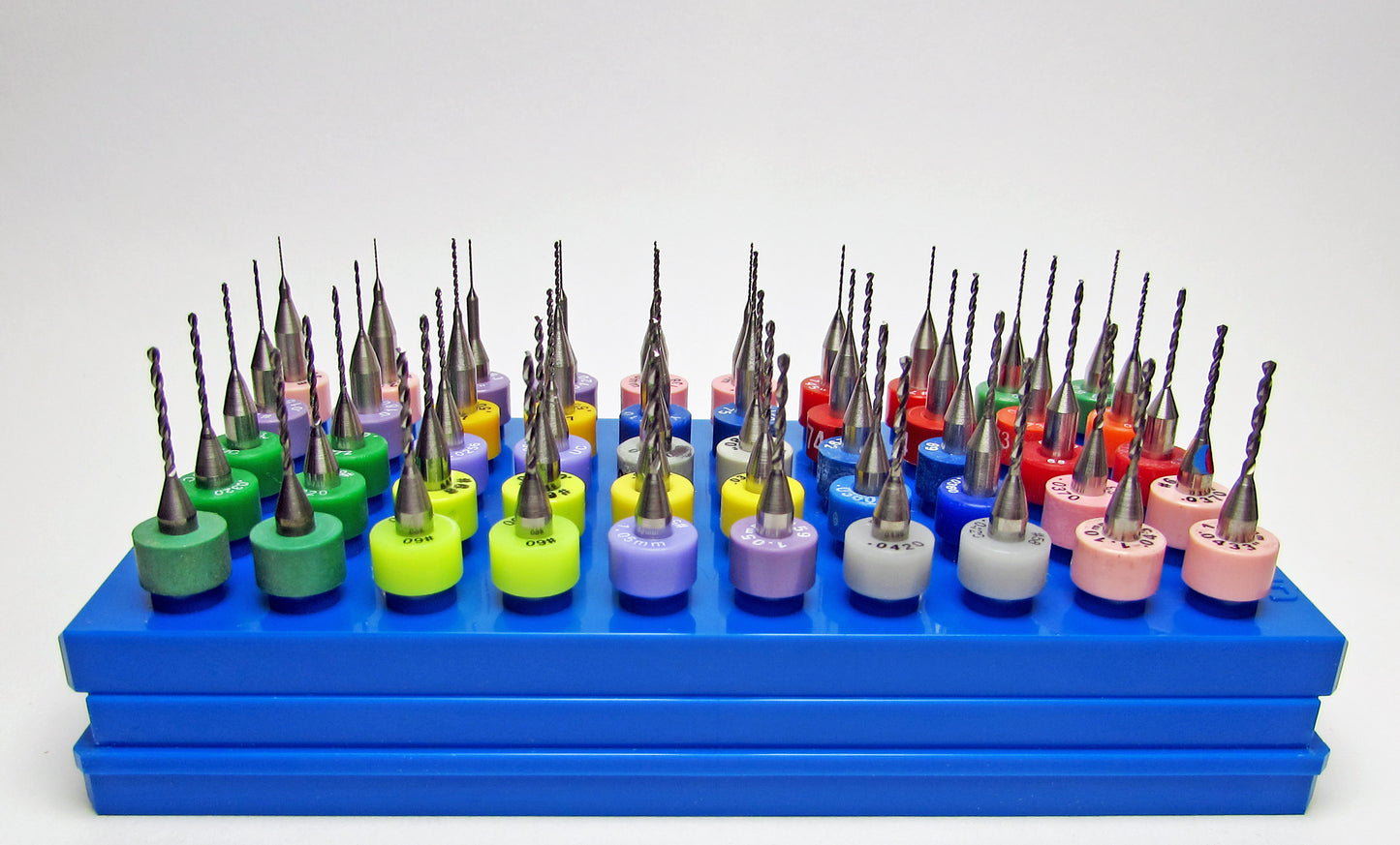 .0100"–.0430" Carbide Micro Drill Set, 50 Pc, 25 Sizes, 2 Each, 1/8" Shank | D6