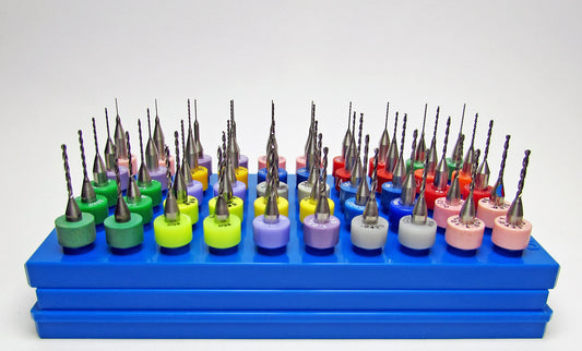 .0100"–.0430" Carbide Micro Drill Set, 50 Pc, 25 Sizes, 2 Each, 1/8" Shank | D6