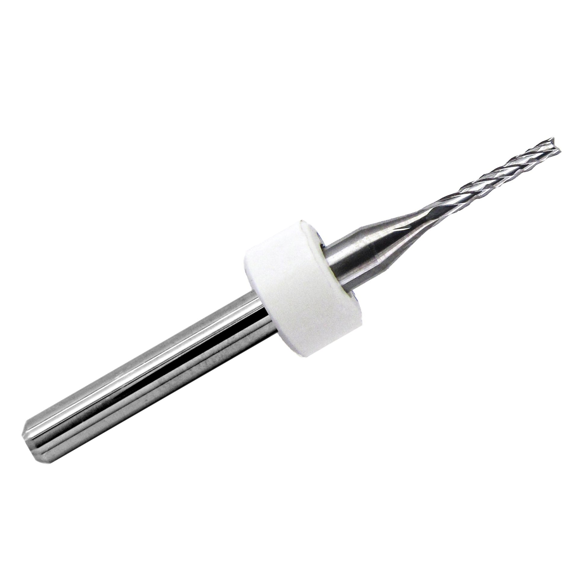 0.050 inch diamond flute carbide router with fish tail tip and 1/8 inch shank