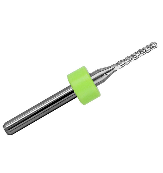 1/16 inch diamond flute carbide router with drill point tip and 1/8 inch shank