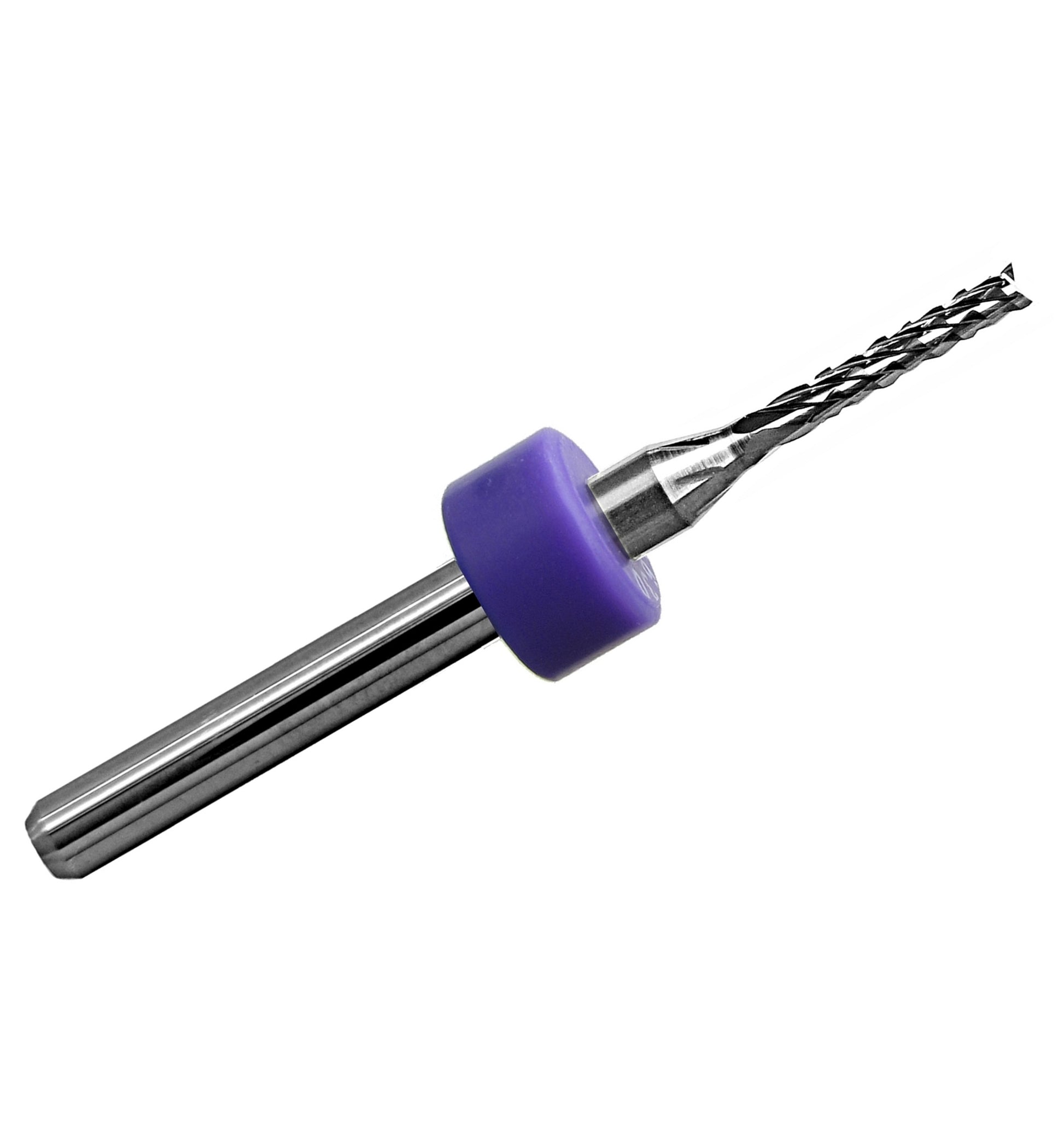 1/16 inch diamond flute carbide router with fish tail tip and 1/8 inch shank