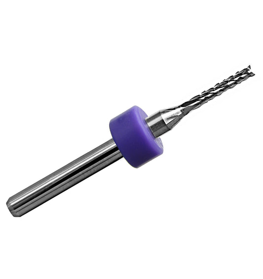 1/16 inch diamond flute carbide router with fish tail tip and 1/8 inch shank