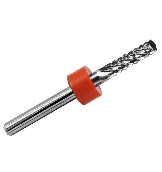 1/8 inch diamond flute carbide router with drill point tip and 1/8 inch shank