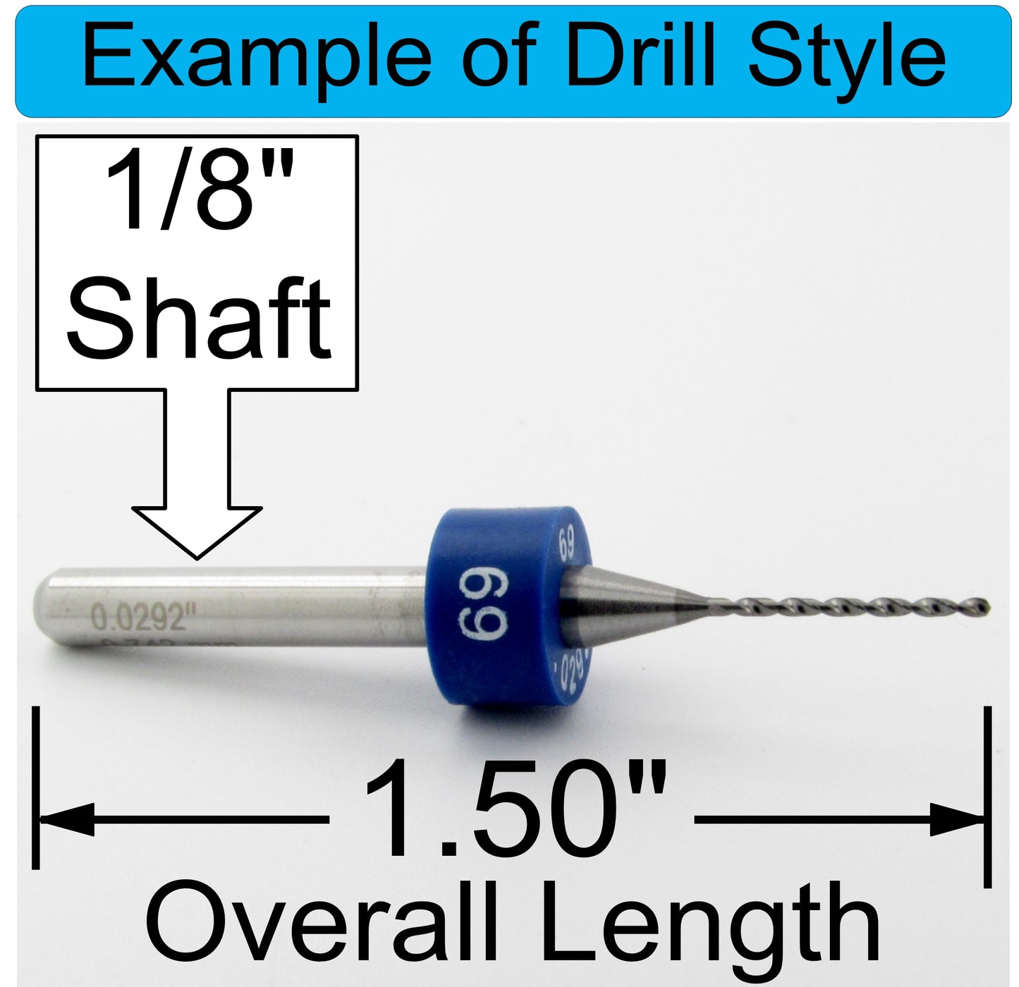 50pc Solid Carbide Micro Drill Bit Set – 10 Sizes (#83–#57, 1.15–1.20mm) – 1/8" Shank
