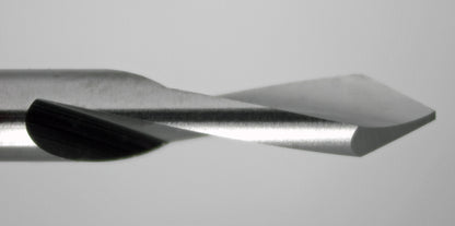 1/8" 60° 2-Flute Spiral V-Engraver Carbide CNC Bit for PCB Isolation & Fine Engraving Made in USA. E107